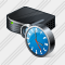 Projector Black Clock Icon