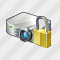 Projector White Locked Icon