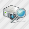 Projector White Search Icon