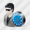 Icône User Sun Glasses Clock