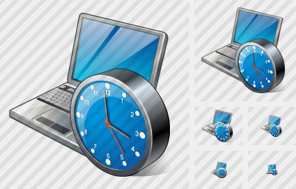 Laptop Clock Icon Laptop Clock Icon