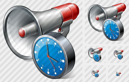 Megaphone Clock Icon Megaphone Clock Icon
