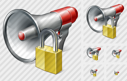 Megaphone Locked Icon Megaphone Locked Icon
