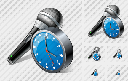 Microphone Clock Icon Microphone Clock Icon