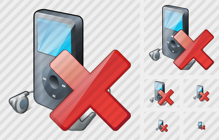 MP3 Player Delete Icon MP3 Player Delete Icon