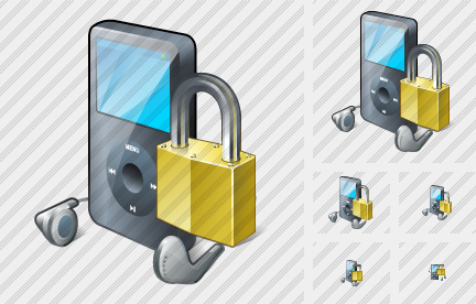 MP3 Player Locked Icon MP3 Player Locked Icon