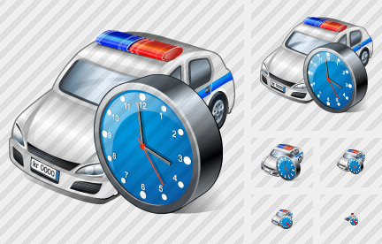 Icono Police Car Clock Icono Police Car Clock