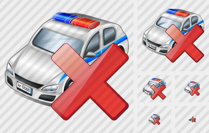 Police Car Delete Symbol