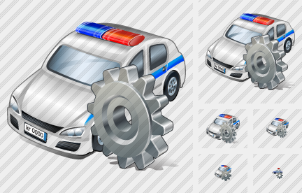 Icono Police Car Settings Icono Police Car Settings