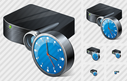 Projector Black Clock Icon