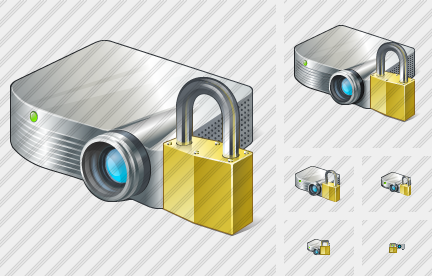 Иконка Проектор Белый Заблокировать