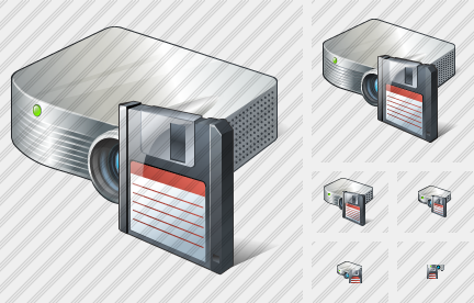 Иконка Проектор Белый Сохранить