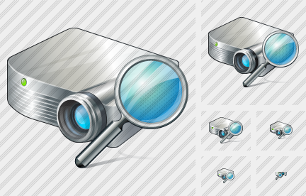 Projector White Search Icon