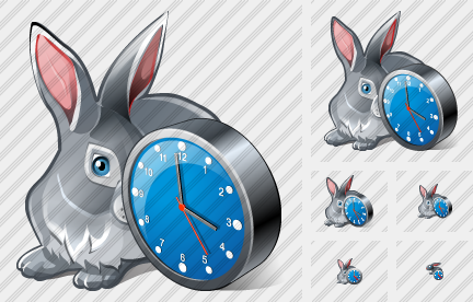 Rabbit Clock Icon Rabbit Clock Icon