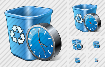 Recycle Bin Clock Symbol