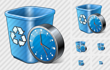 Icône Recycle Bin Clock Icône Recycle Bin Clock