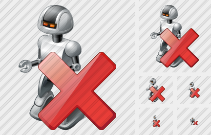 Robot Delete Icon Robot Delete Icon