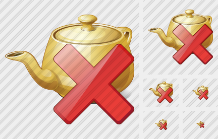 Teapot Delete Icon Teapot Delete Icon