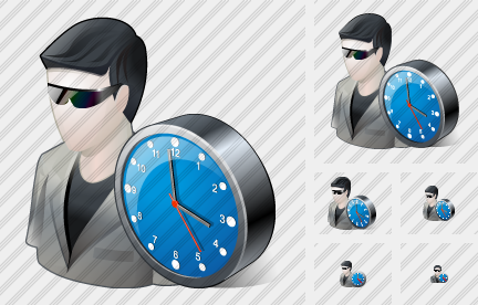 User Sun Glasses Clock Icon User Sun Glasses Clock Icon