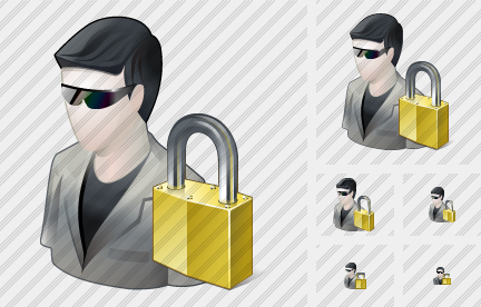 User Sun Glasses Locked Icon