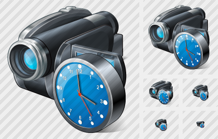 Video Camera Clock Icon Video Camera Clock Icon