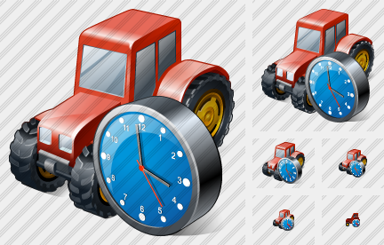 Wheeled Tractor Clock Icon Wheeled Tractor Clock Icon