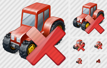 Wheeled Tractor Delete Icon