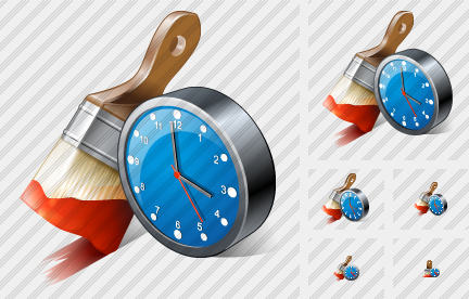 Wide Brush Paint Clock Icon