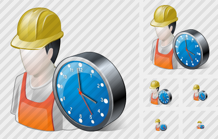 Worker Clock Icon