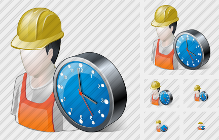 Worker Clock Icon Worker Clock Icon