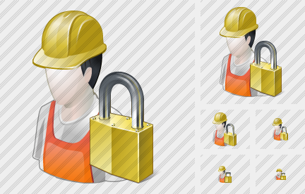 Worker Locked Icon Worker Locked Icon