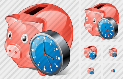 Icona Salvadanaio Orologio Icona Salvadanaio Orologio
