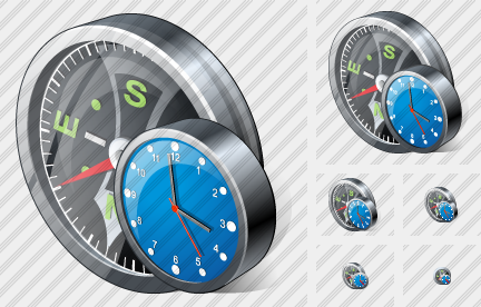 Compass Clock Icon