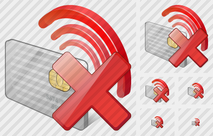 Contactless Chip Card Delete Icon