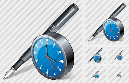 Icono Feather Pen Clock