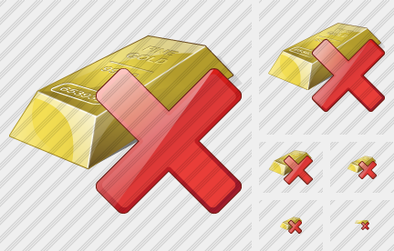 Gold Delete Symbol Gold Delete Symbol