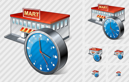 Icône Grocery Shop Clock