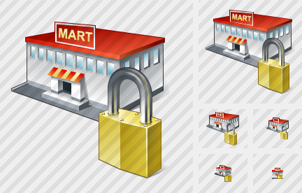 Grocery Shop Locked Symbol