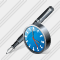 Feather Pen Clock Icon