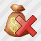 Money Bag Delete Icon