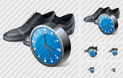 Mans Shoes Clock Icon Mans Shoes Clock Icon