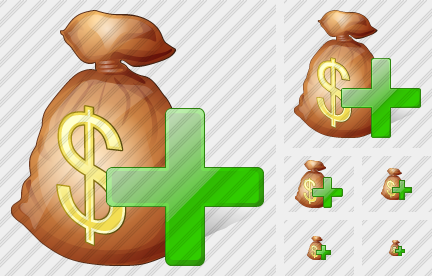 Icono Money Bag Add Icono Money Bag Add
