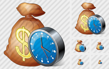 Icono Money Bag Clock