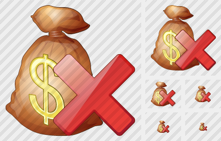 Icono Money Bag Delete Icono Money Bag Delete