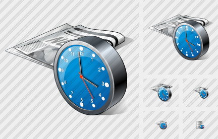 Newspaper Clock Icon