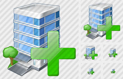 Office Building Add Symbol Office Building Add Symbol
