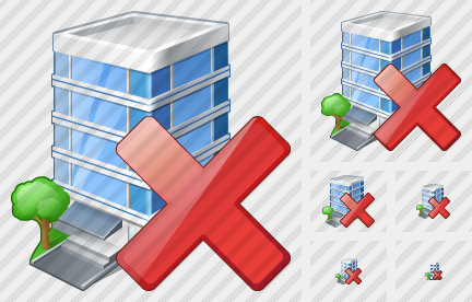 Office Building Delete Symbol Office Building Delete Symbol