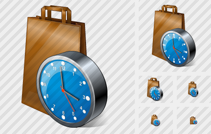 Icona Borsa Pacco Orologio Icona Borsa Pacco Orologio