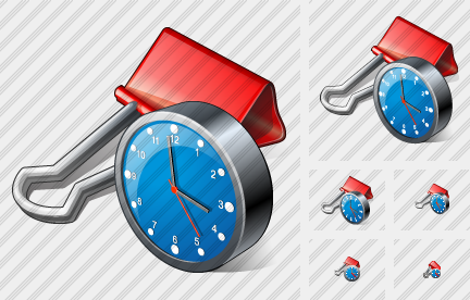 Icône Paper Clip Clock Icône Paper Clip Clock