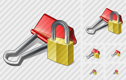Icône Paper Clip Locked Icône Paper Clip Locked